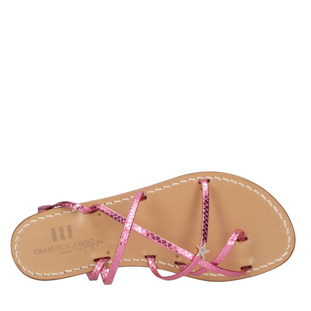 EMANUELA CARUSO Sandali flat infradito in pelle Negozi Online