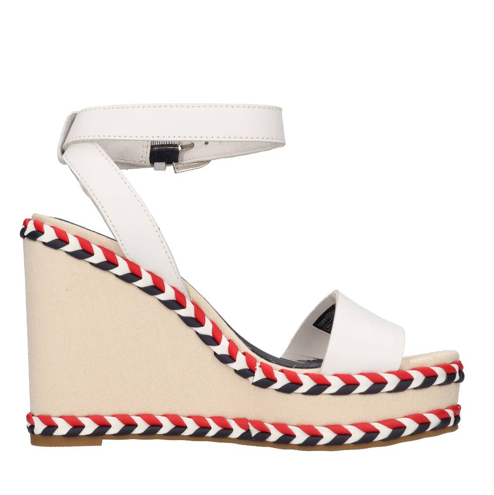 TOMMY HILFIGER Sandali con zeppa in pelle Economico