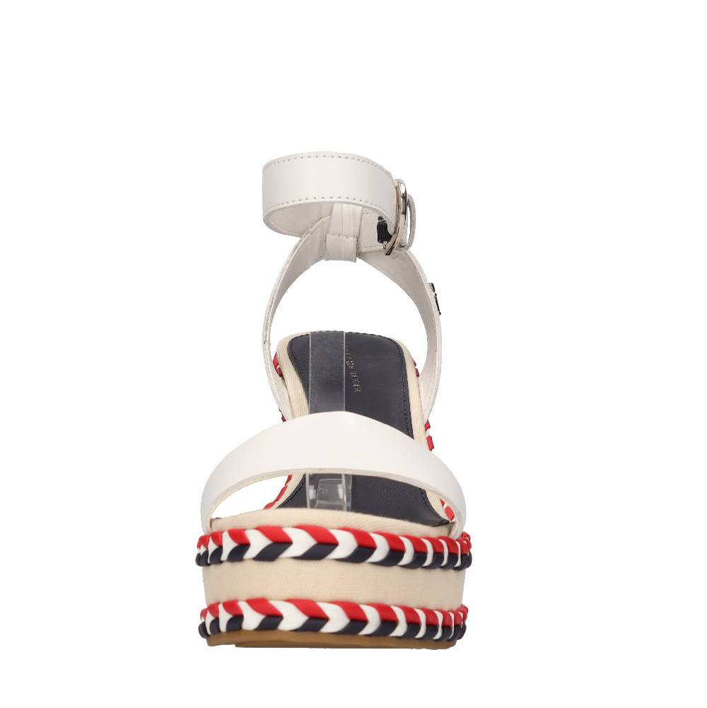 TOMMY HILFIGER Sandali con zeppa in pelle Economico