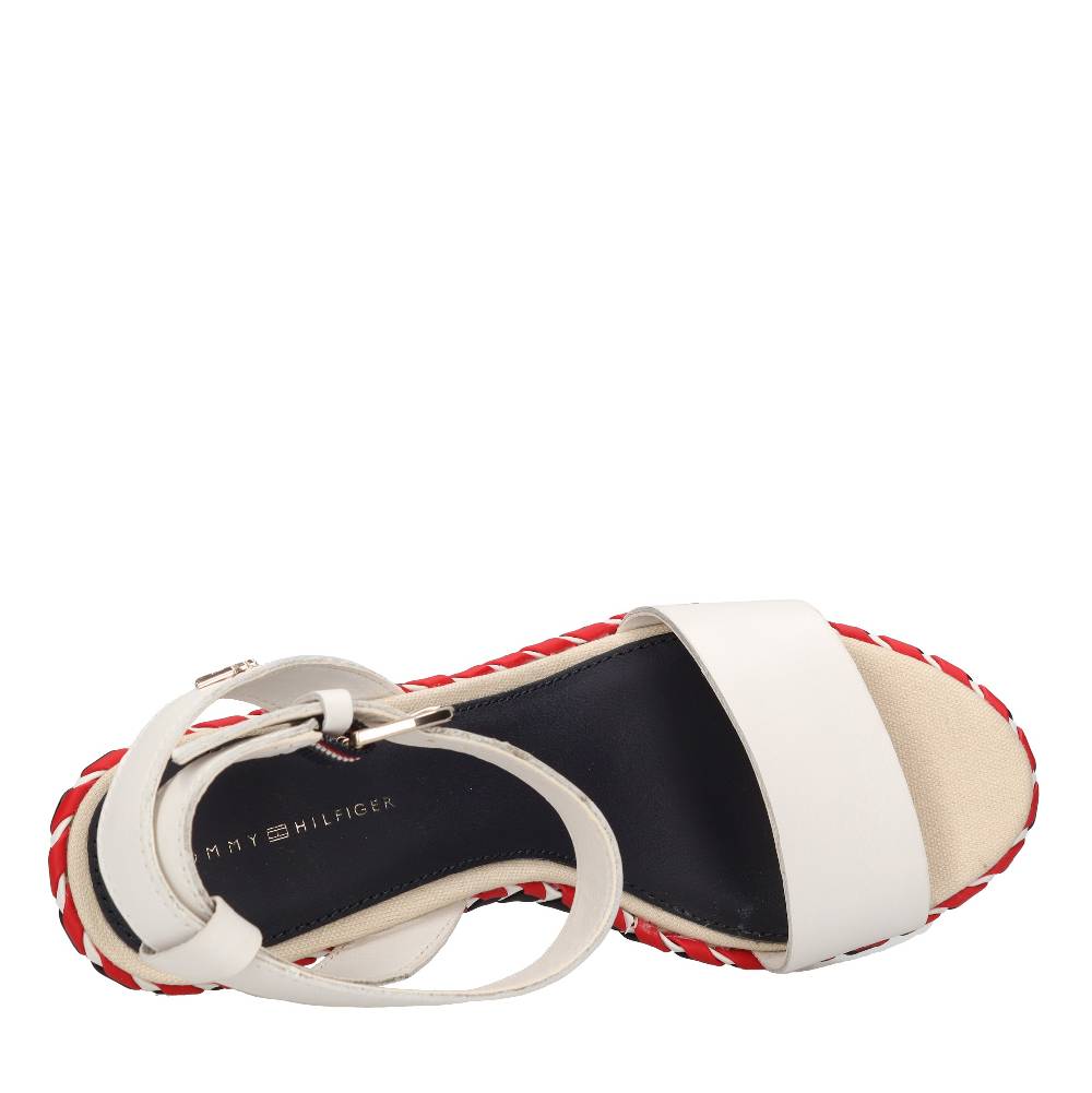 TOMMY HILFIGER Sandali con zeppa in pelle Economico