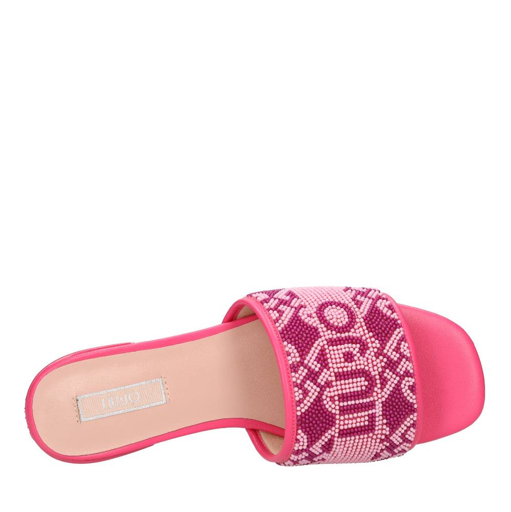 LIU JO Mules in perline ed ecopelle Saldi Di Fabbrica