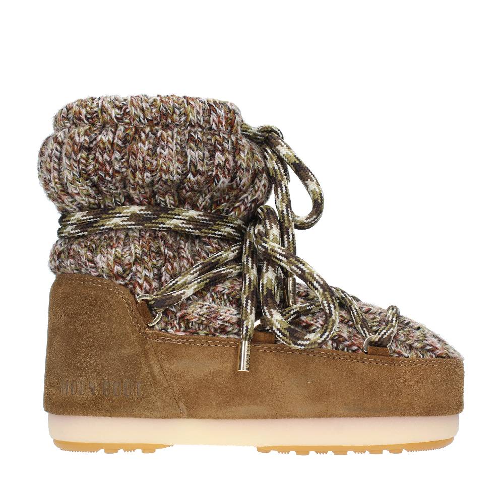MOON BOOT Stivaletti da neve modello LOW WOOL MOON BOOT in camoscio e tessuto Vendita Calda