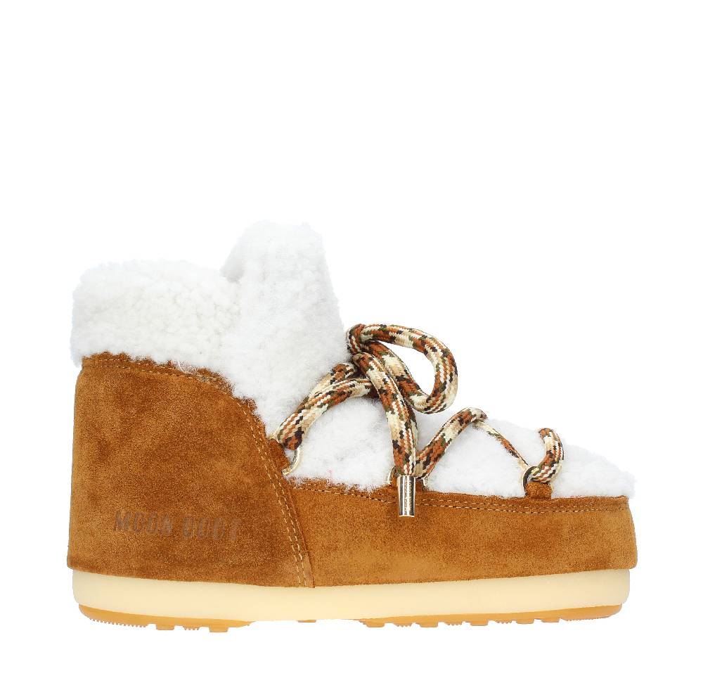 MOON BOOT Stivaletti da neve modello PUMPS SHEARLING MOON BOOT in pelliccia e camoscio Saldi Di Fabbrica