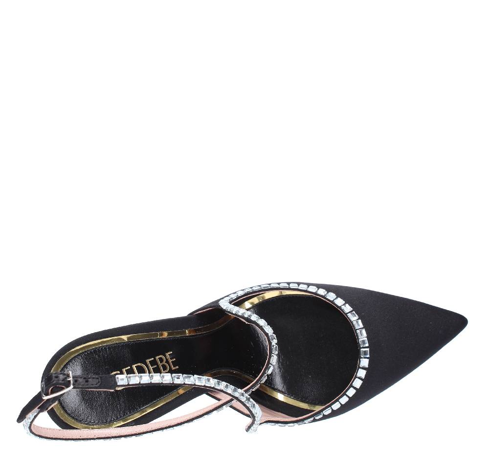 GEDEBE Décolleté slingback GEDEBE modello VIOLA in raso e strass Pezzi Unici