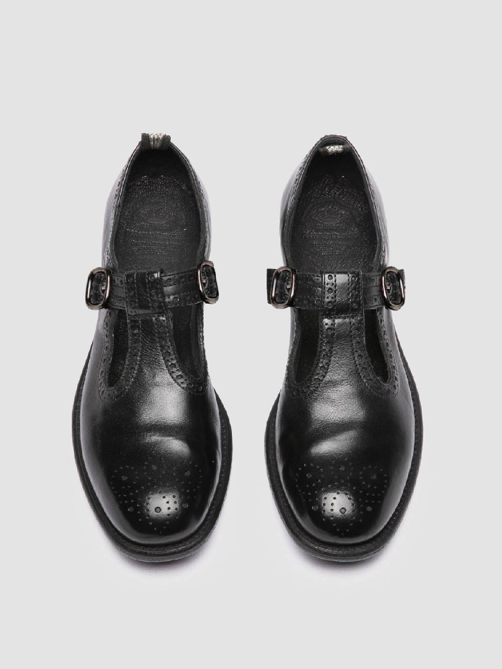 Officine Creative CALIXTE 071 Sandali T-Bar in Pelle Nera Nuova