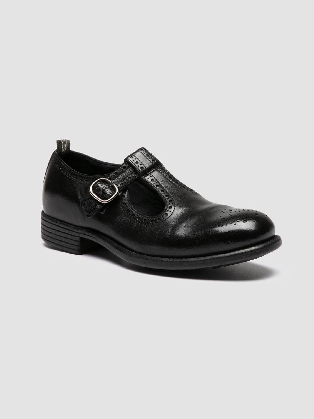Officine Creative CALIXTE 071 Sandali T-Bar in Pelle Nera Nuova
