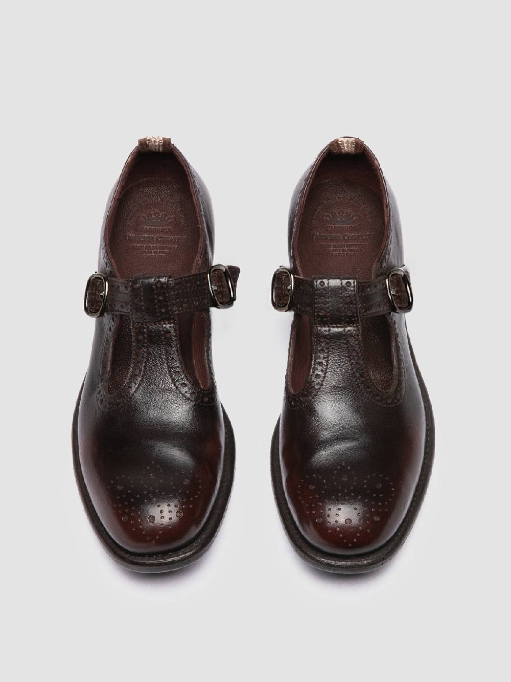 Officine Creative CALIXTE 071 Sandali T-Bar in Pelle Marrone Moda