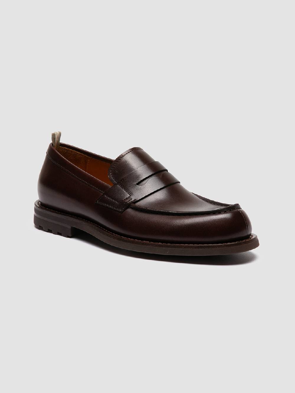 Officine Creative BELMONDO 006 Mocassini Penny in Pelle Scamosciata Marrone Pezzi Unici
