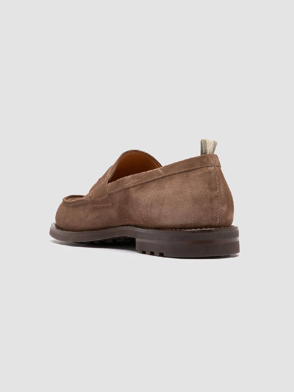 Officine Creative BELMONDO 006 Mocassini Penny in Pelle Scamosciata Tortora Soddisfazione Garantita