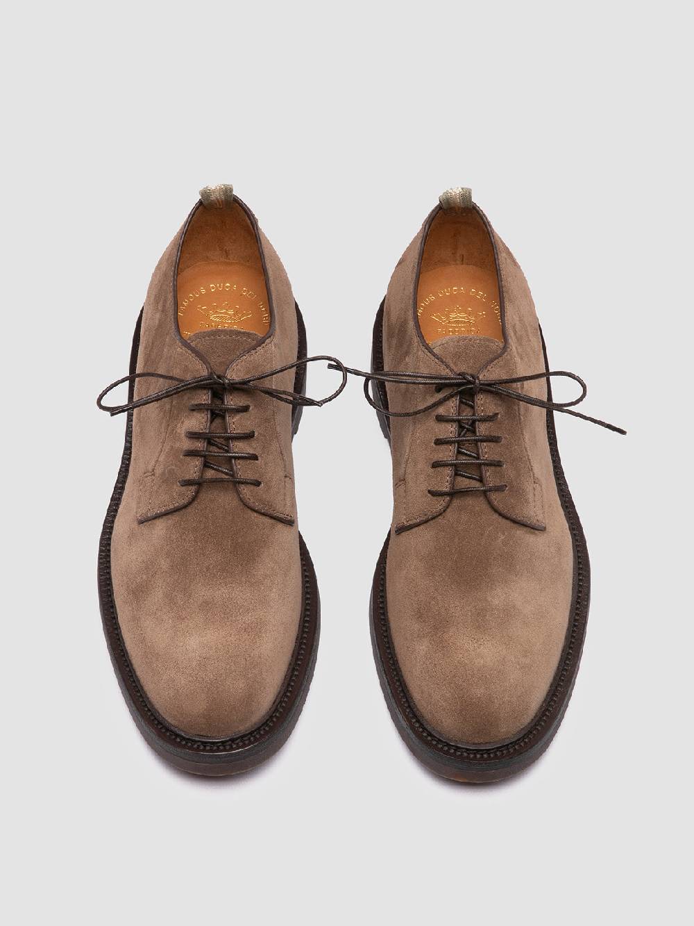 Officine Creative HOPKINS FLEXI 201 Derby in Pelle Scamosciata Tortora Economico