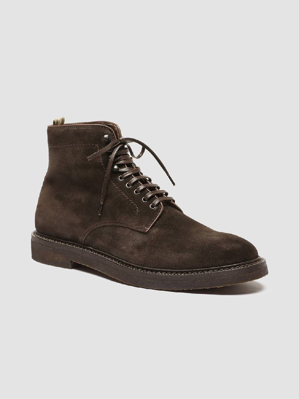 Officine Creative HOPKINS FLEXI 203 Stivaletti Stringati in Camoscio Marrone Saldi