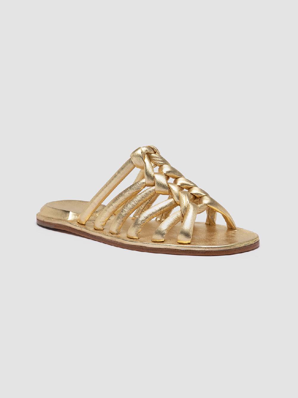 Officine Creative CYBILLE 016 Sandali Slide in Pelle Oro In Saldo