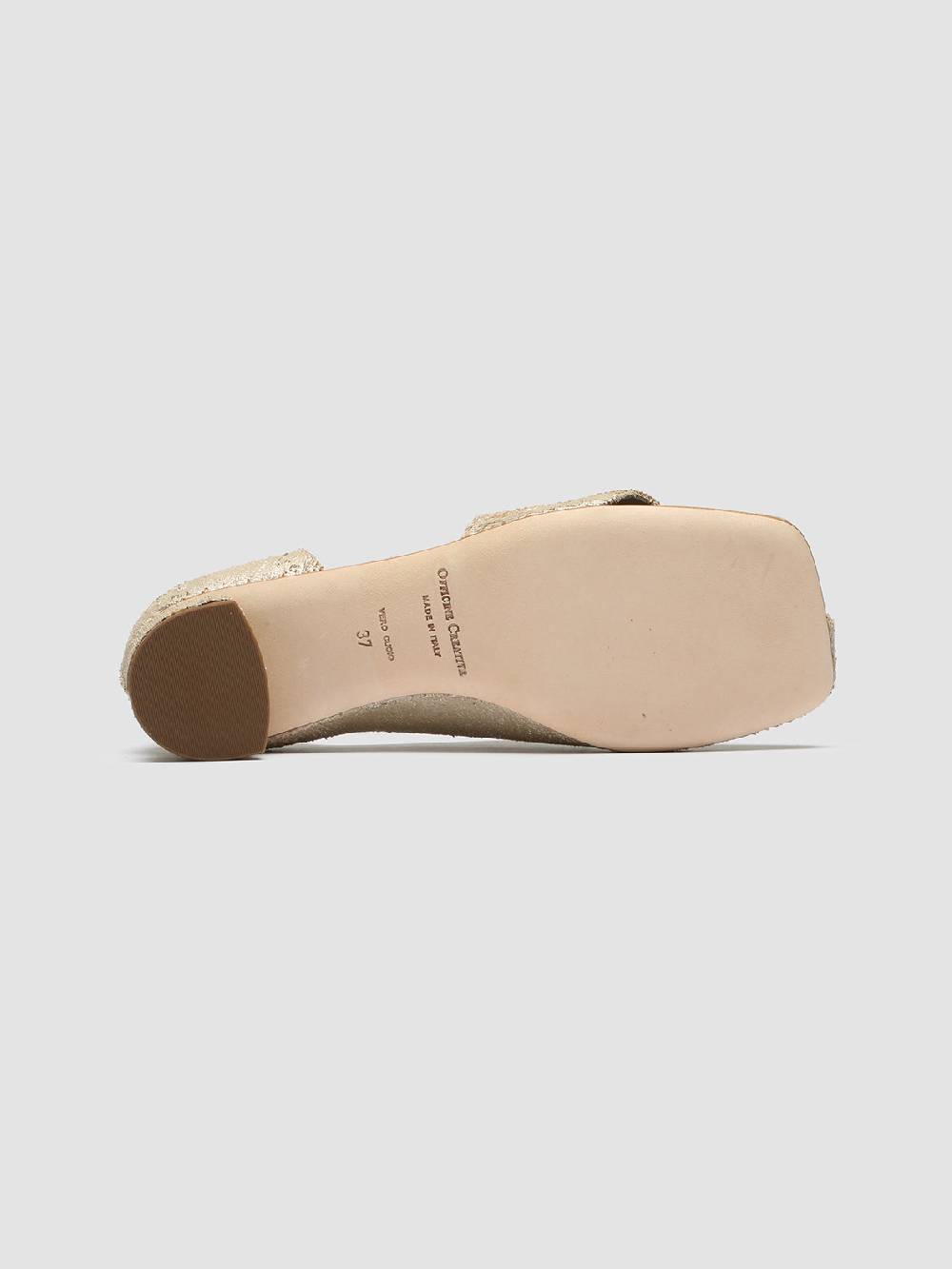Officine Creative TESSA 009 Gold Leather Mule Sandals Italia