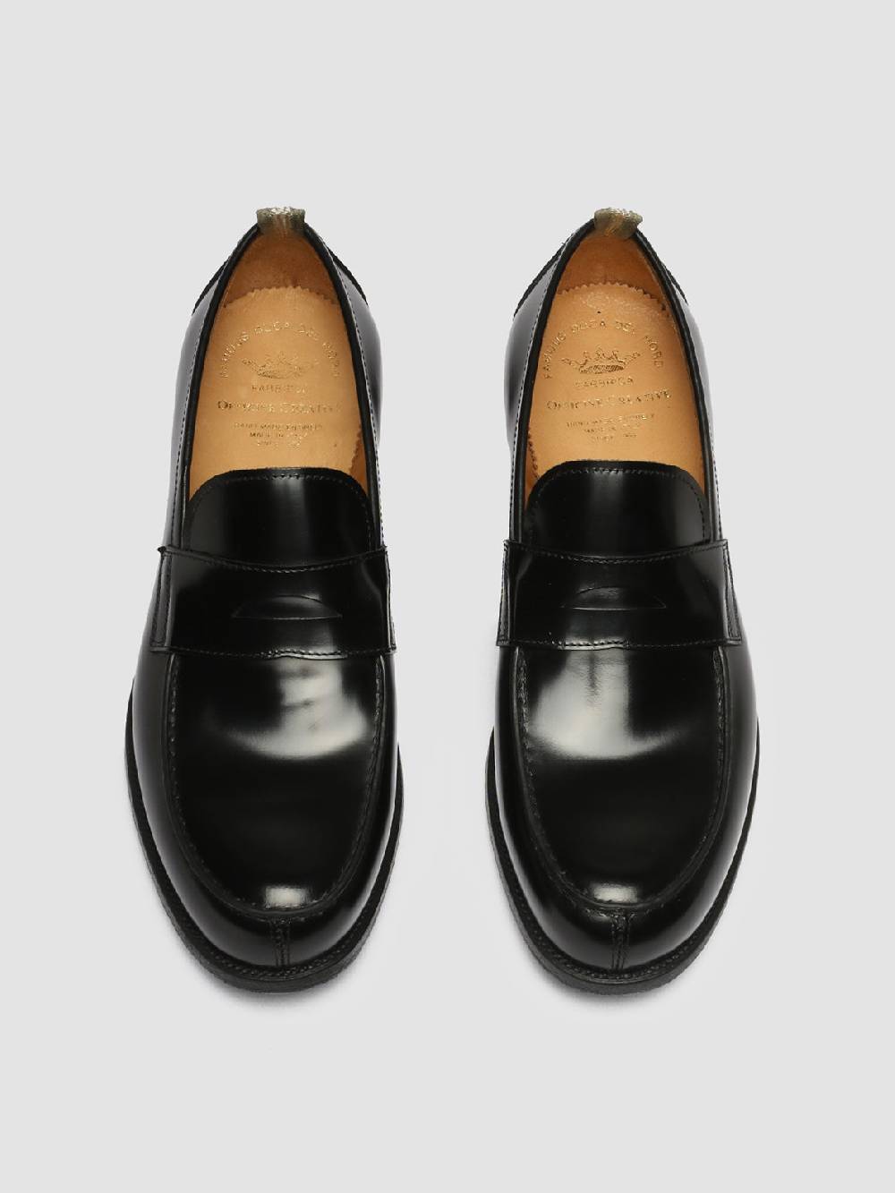 Officine Creative VINE 001 Mocassini in Pelle Nera Negozi Online