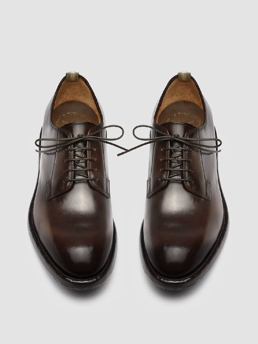 Officine Creative TEMPLE 007 Derby in Pelle Marrone Shopping Online
