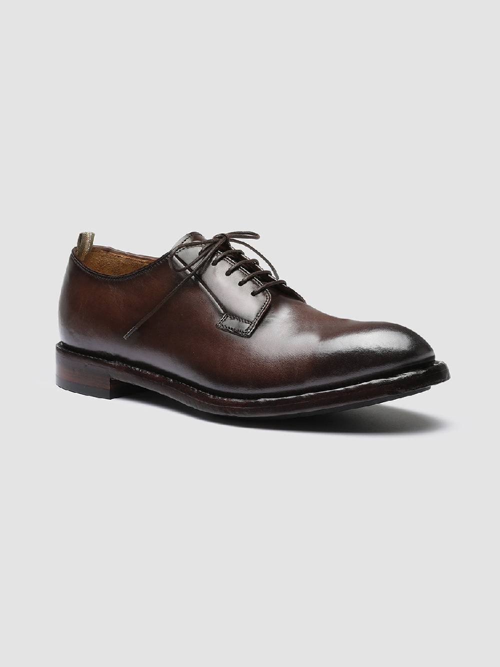 Officine Creative TEMPLE 007 Derby in Pelle Marrone Shopping Online