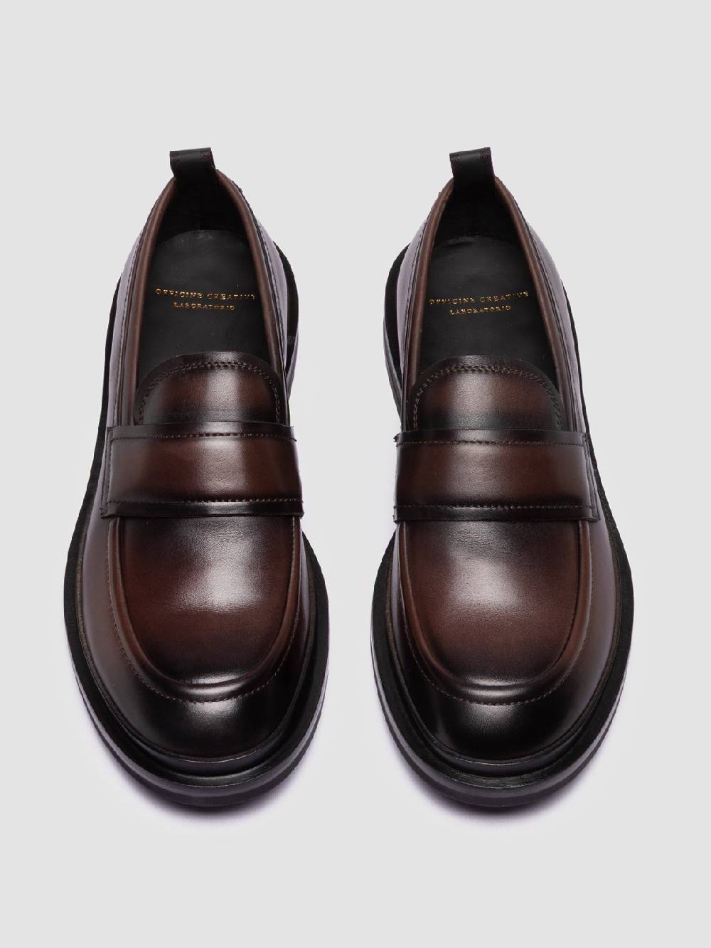 Officine Creative MAJOR 003 Mocassini Penny in Pelle Marrone Sottocosto