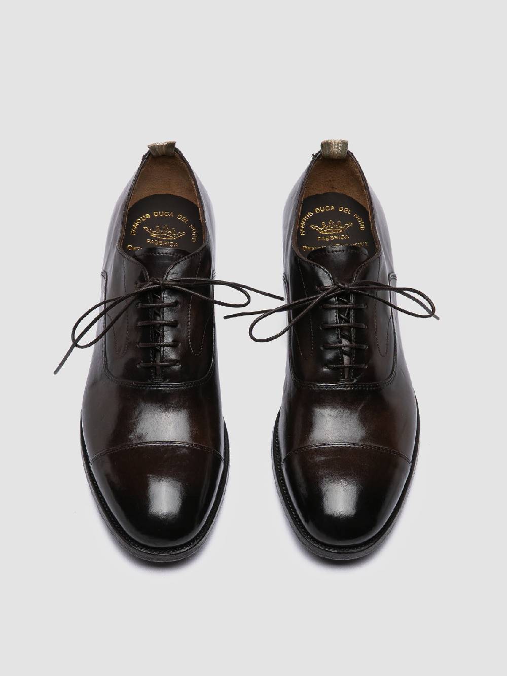 Officine Creative VANDERBILT CAOU 011 Scarpe Oxford Marroni in Pelle Convenienza
