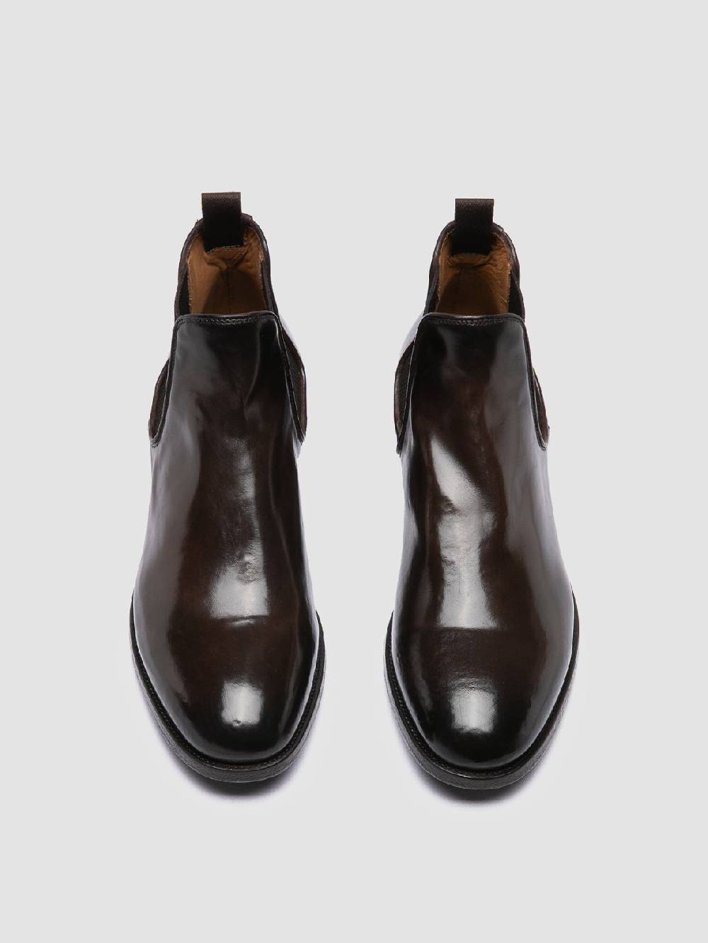 Officine Creative VANDERBILT CAOU 012 Stivali Marrone Scuro in Pelle Presa