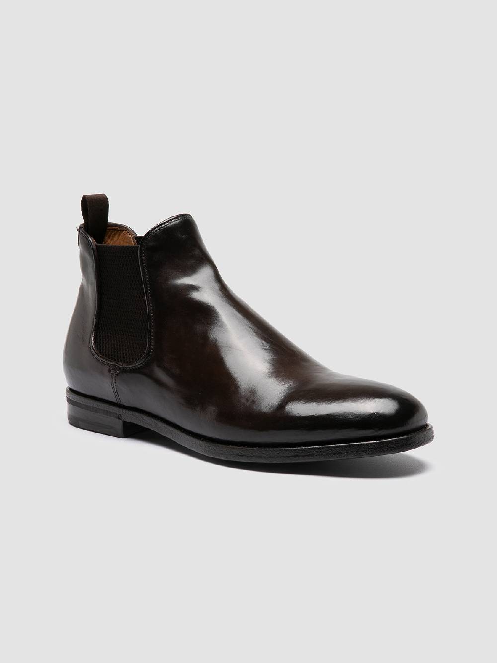 Officine Creative VANDERBILT CAOU 012 Stivali Marrone Scuro in Pelle Presa