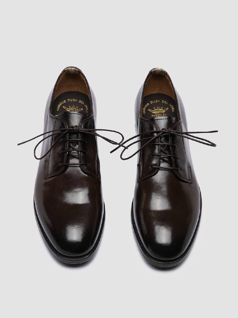 Officine Creative VANDERBILT CAOU 013 Scarpe Derby Marrone Scuro in Pelle Offerta
