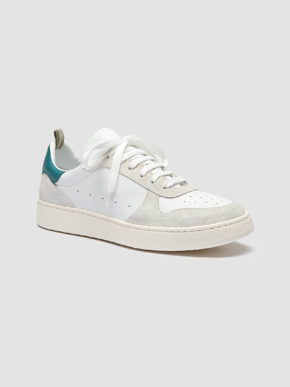 Officine Creative MOWER 008 Sneakers in Pelle Liscia e Scamosciata Bianca Offerte