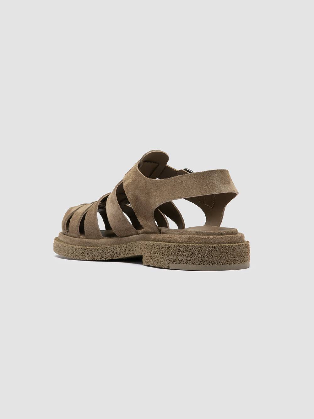Officine Creative TONAL 18 Taupe Suede Sandals Vendita Calda