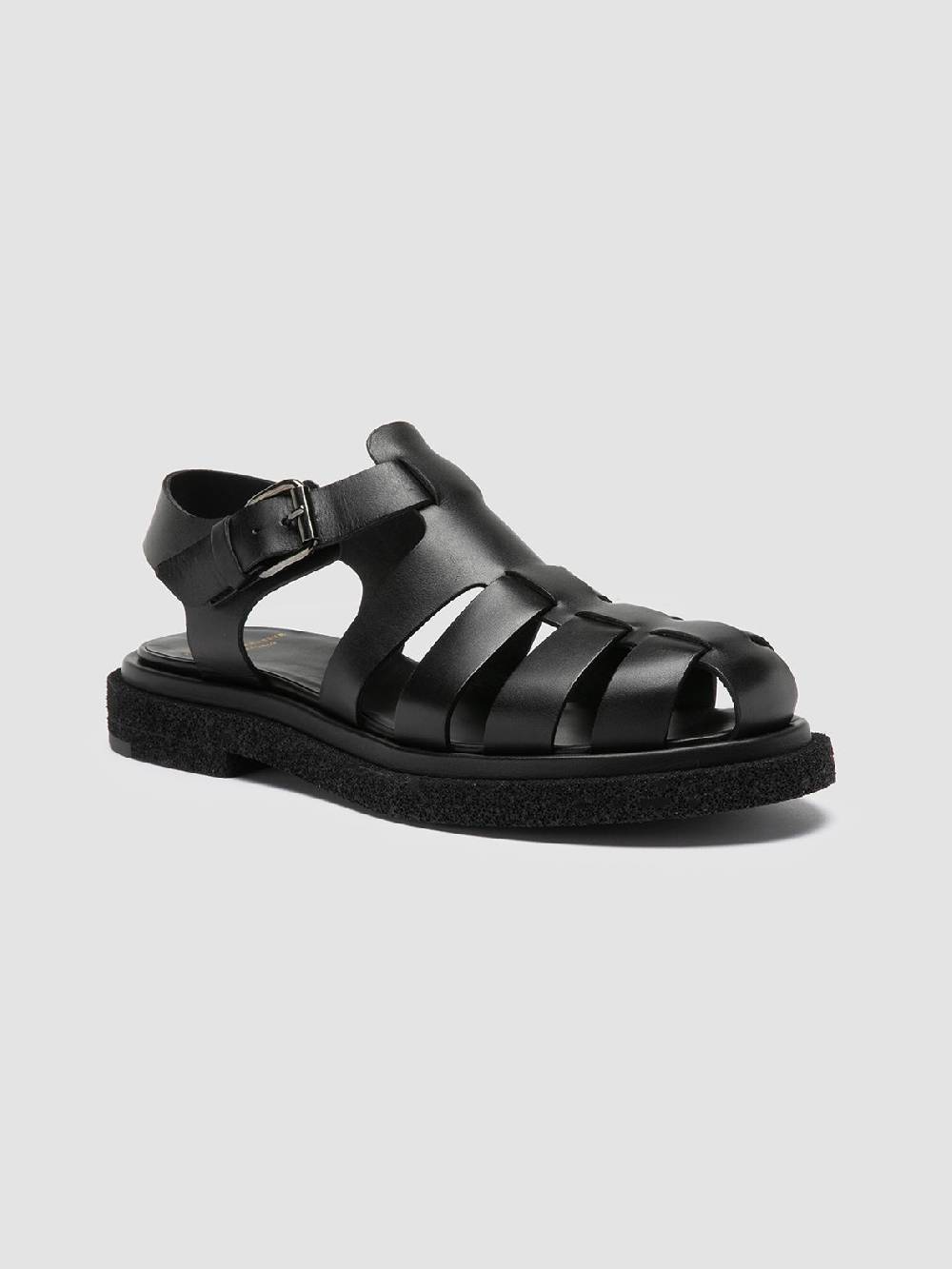 Officine Creative TONAL 18 Black Leather Sandals Vendita Economica