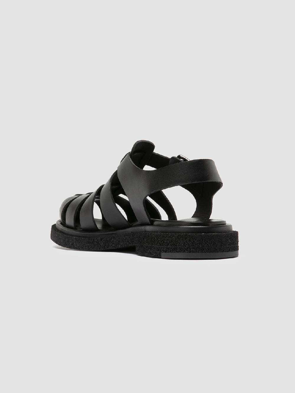 Officine Creative TONAL 18 Black Leather Sandals Vendita Economica