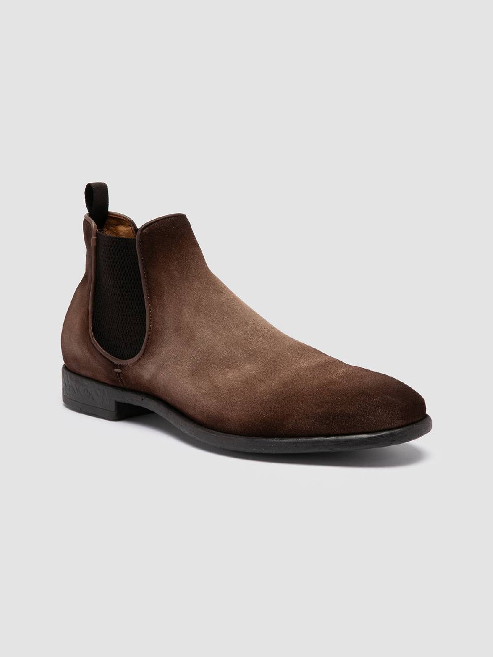 Officine Creative CETON 647 Stivaletti Chelsea in Pelle Scamosciata Marrone Moda