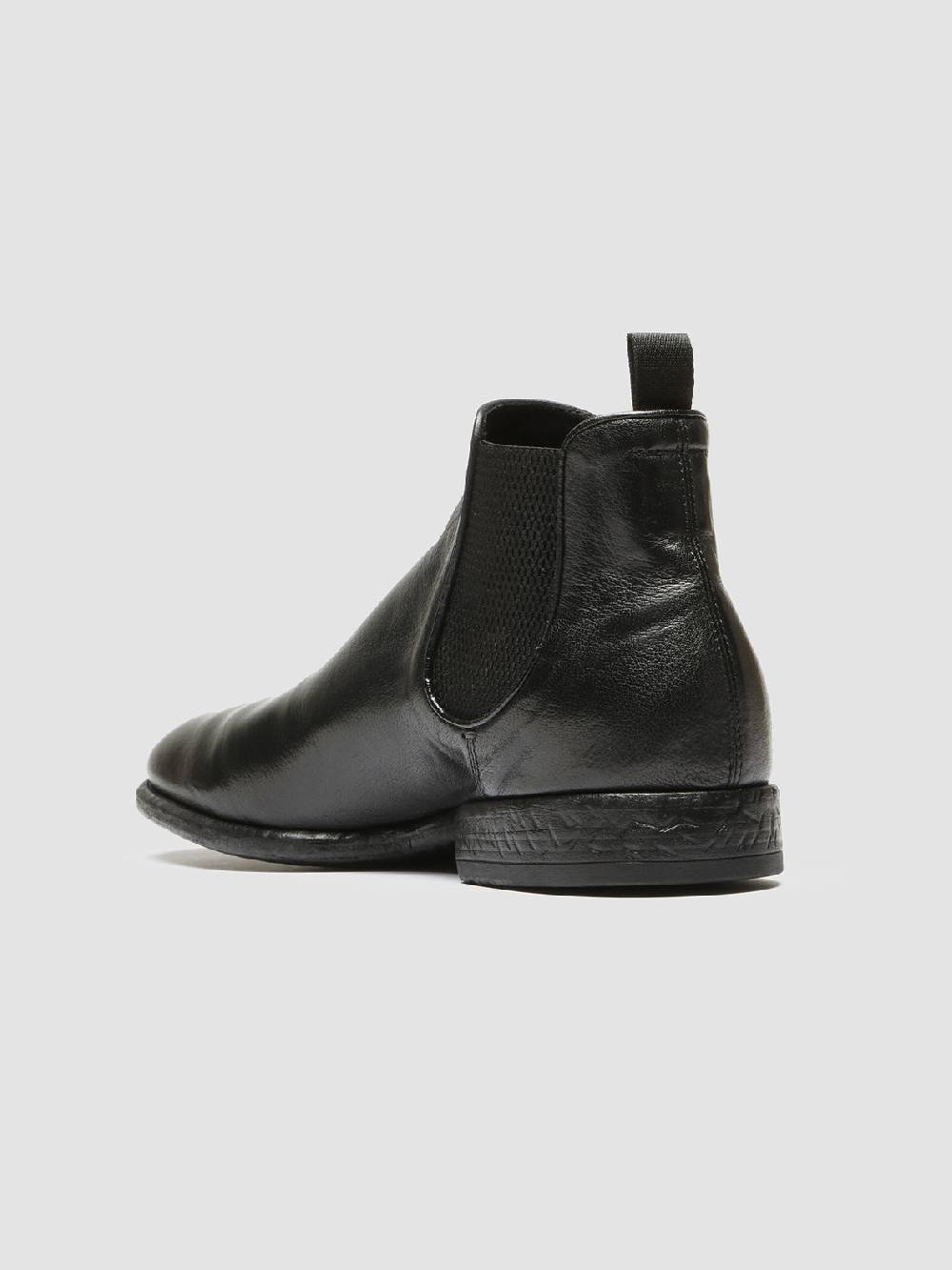 Officine Creative CETON 647 Stivaletti Chelsea in Pelle Nera Italy