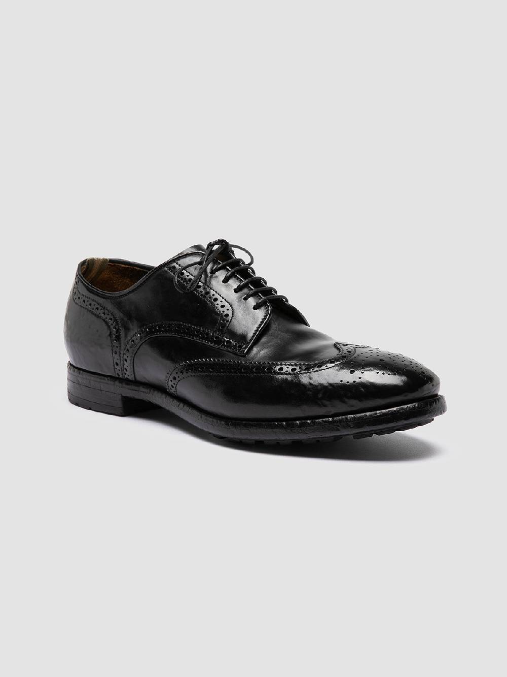 Officine Creative TEMPLE 609 Derby in Pelle Nera Spedizione Gratuita