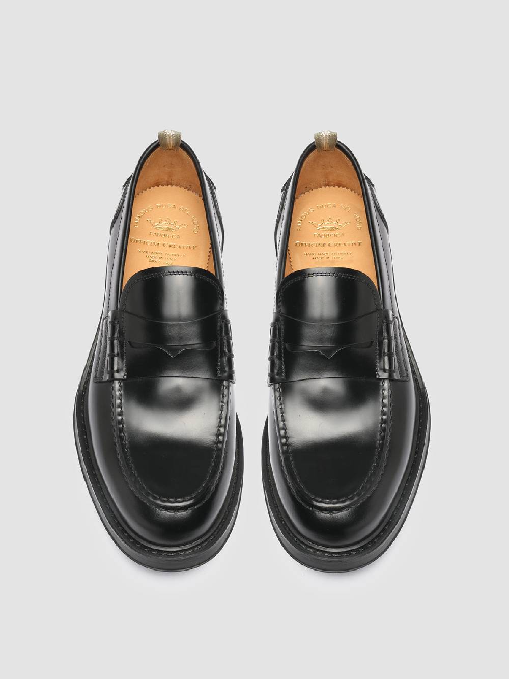 Officine Creative UNIFORM 001 Mocassini Penny in Pelle Nera Fino Al -60%