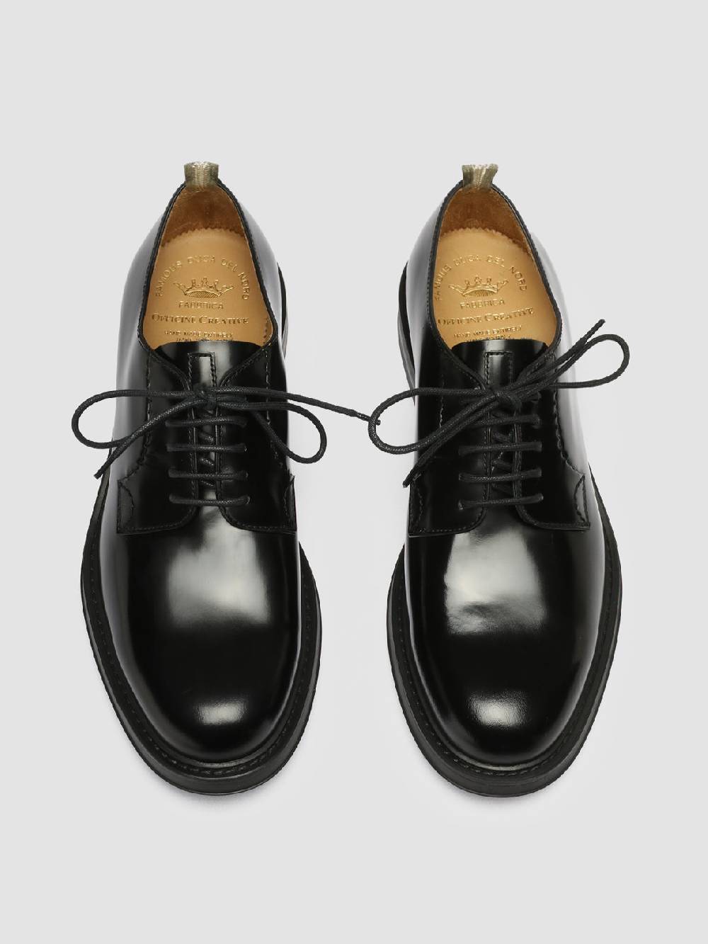 Officine Creative UNIFORM 003 Derby in Pelle Nera Shopping Online