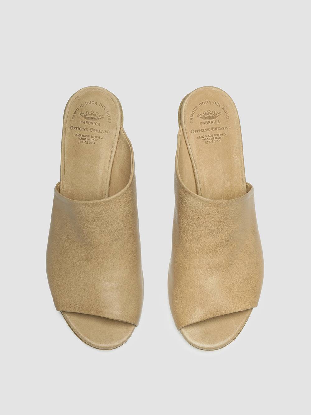 Officine Creative HELYETTE 016 Sabot in Pelle Tortora Saldi