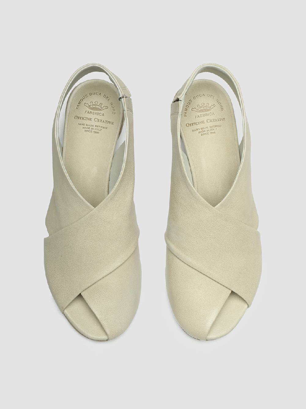 Officine Creative HELYETTE 024 Off White Leather Slide Sandals Hotsell