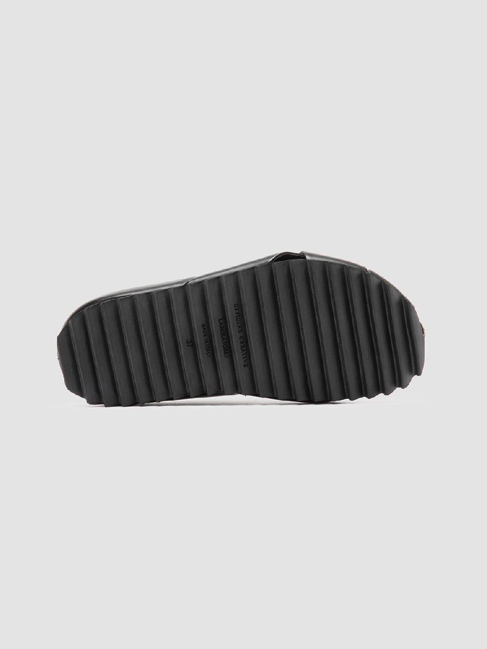Officine Creative PELAGIE 018 Sandali Sabot in Pelle Nera Vendita Calda