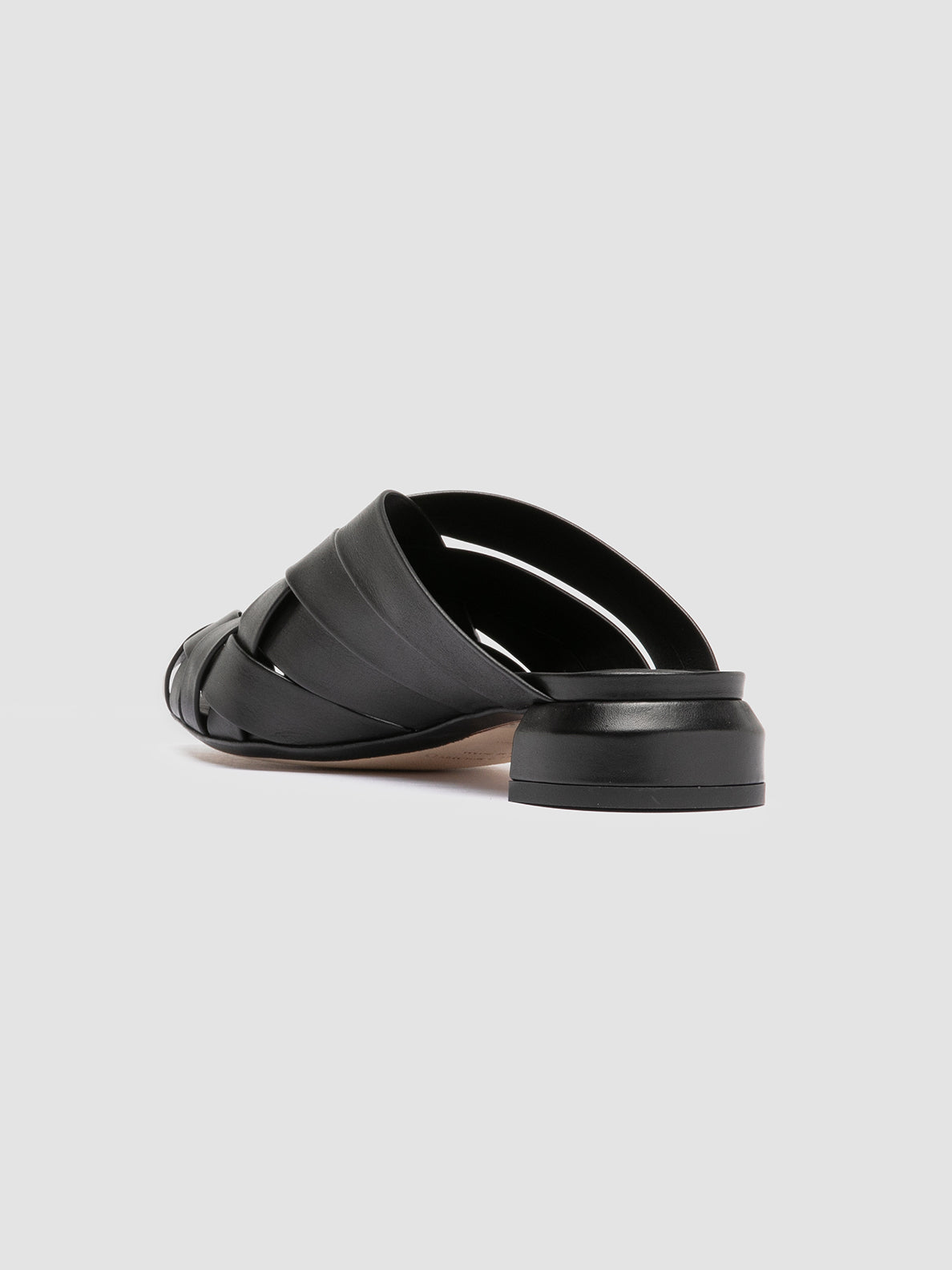 Officine Creative SAGE 105 Sandali Sabot in Pelle Nera Saldi Di Fabbrica