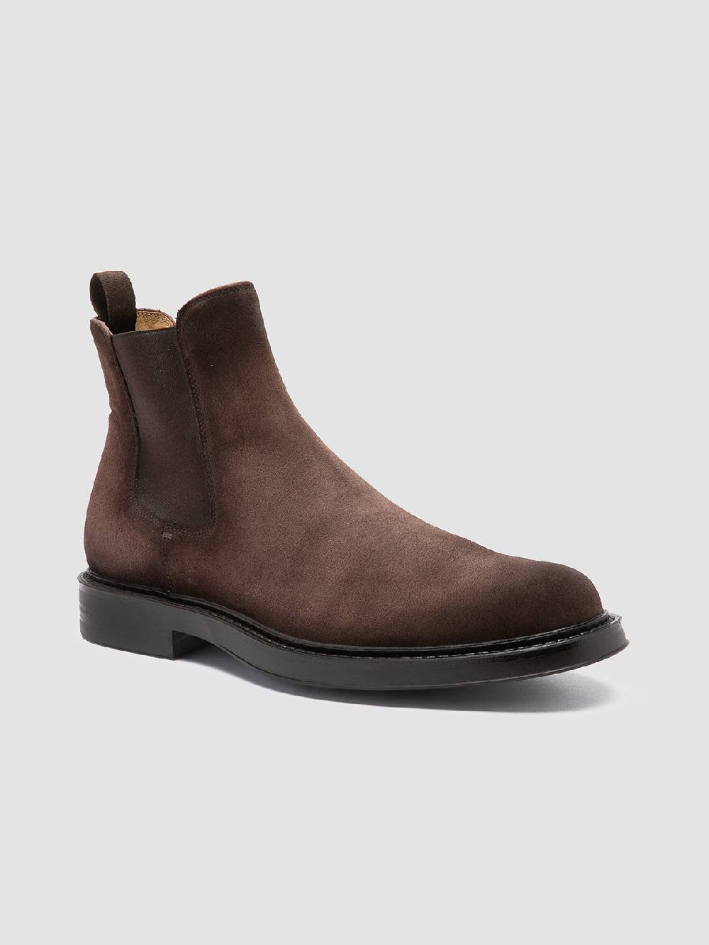 Officine Creative UNIFORM 005 Stivaletti Chelsea in Pelle Scamosciata Marrone Italia