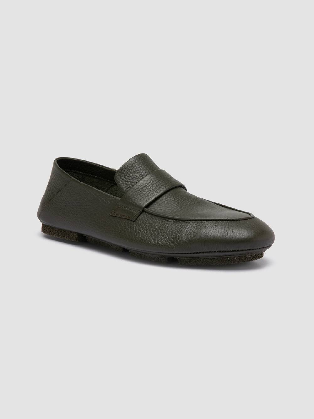 Officine Creative C-SIDE 001 Green Leather Loafers Soddisfazione Garantita