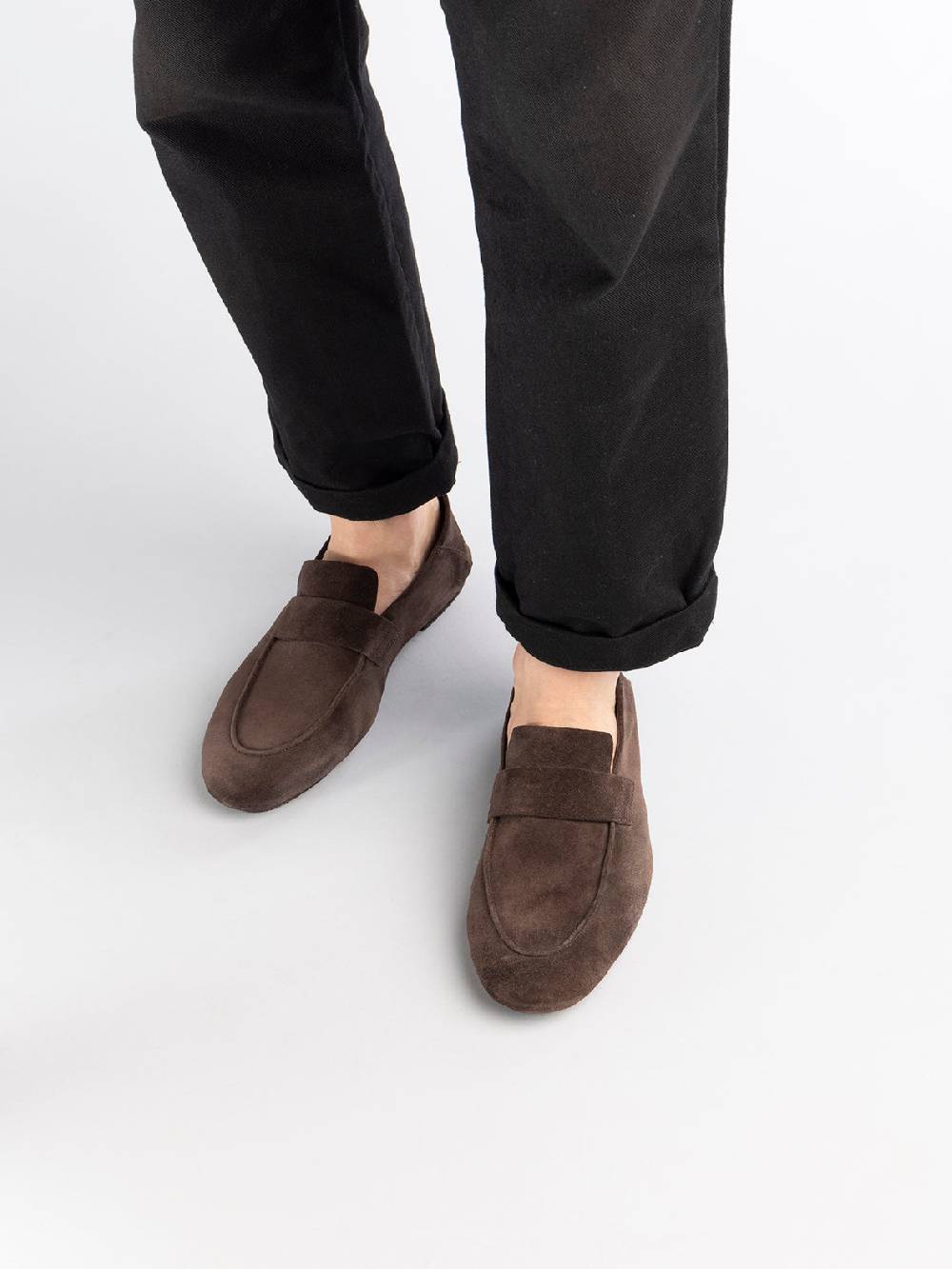 Officine Creative C-SIDE 001 Mocassini in Pelle Scamosciata Marrone Negozi Online