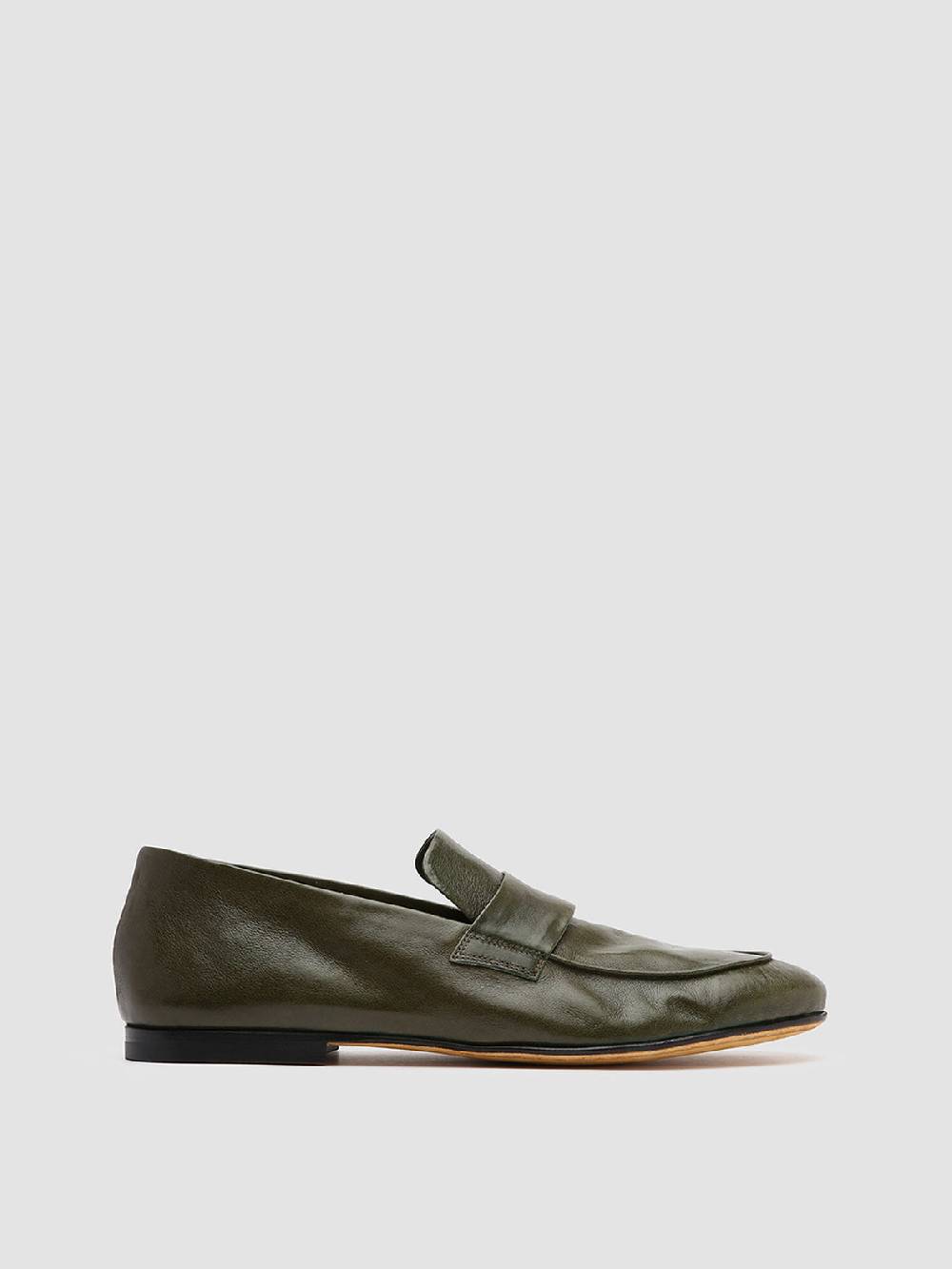 Officine Creative AIRTO 001 Mocassini Penny Loafer in Pelle Verde Consegna Veloce
