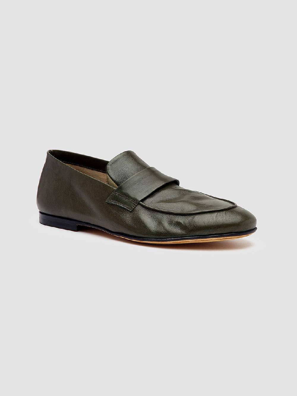 Officine Creative AIRTO 001 Mocassini Penny Loafer in Pelle Verde Consegna Veloce