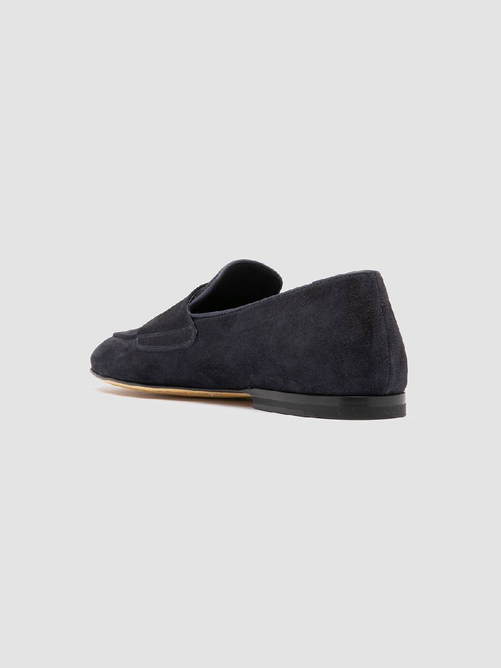 Officine Creative AIRTO 010 Mocassini Penny in Pelle Scamosciata Blu Promozione Limitata