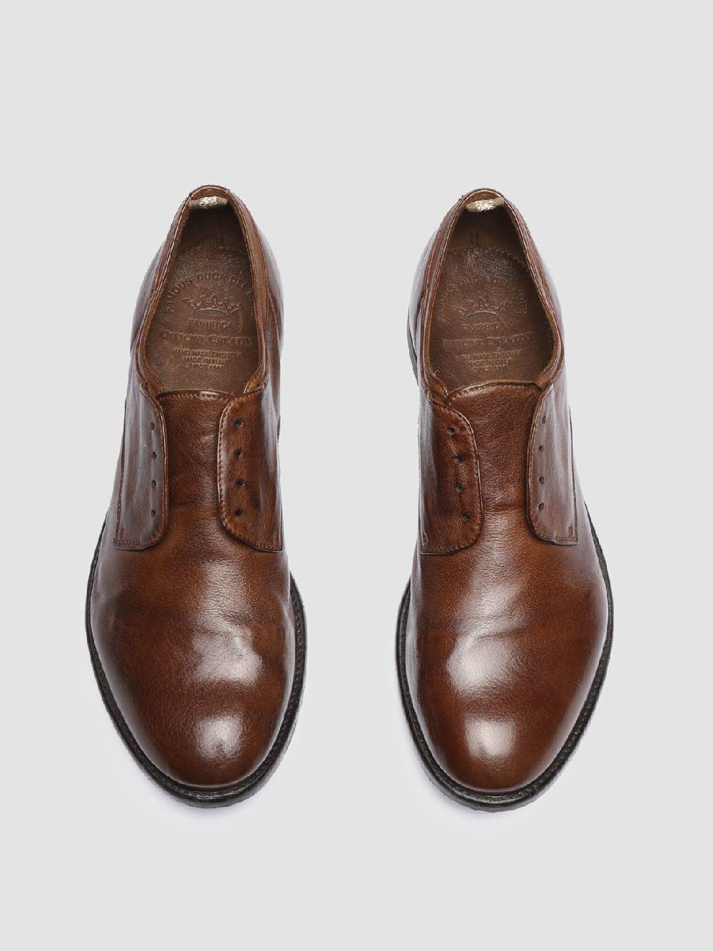 Officine Creative ARC 500 Derby in Pelle Marrone Fino Al -60%