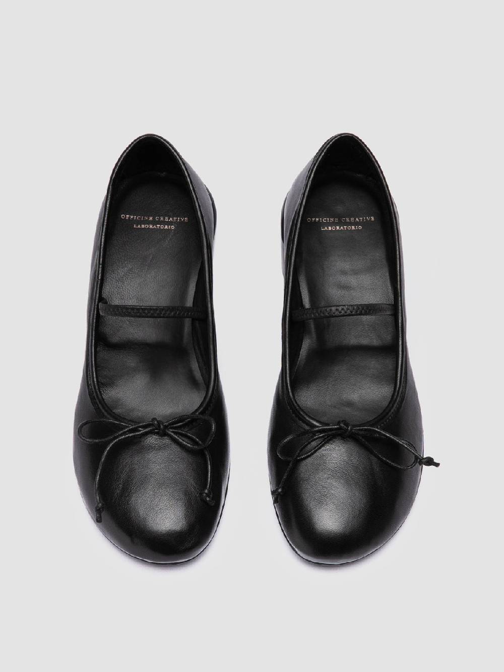 Officine Creative FLORE 001 Ballerine in Pelle Nera Hotsell