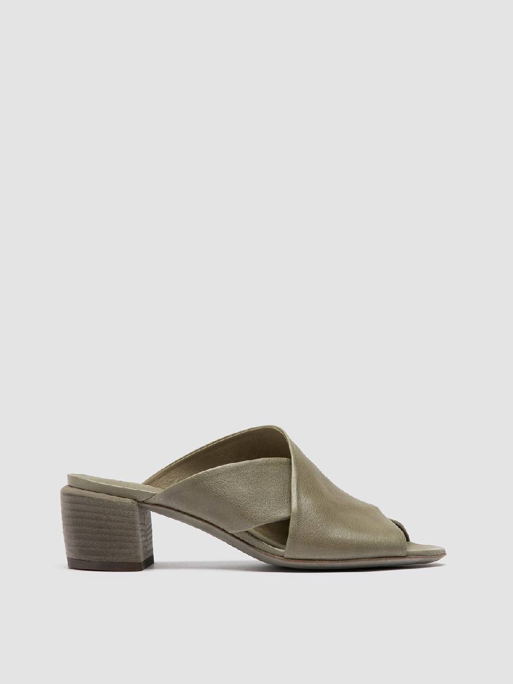 Officine Creative HADRY 007 Sandali Slide in Pelle Verde Vendite Flash