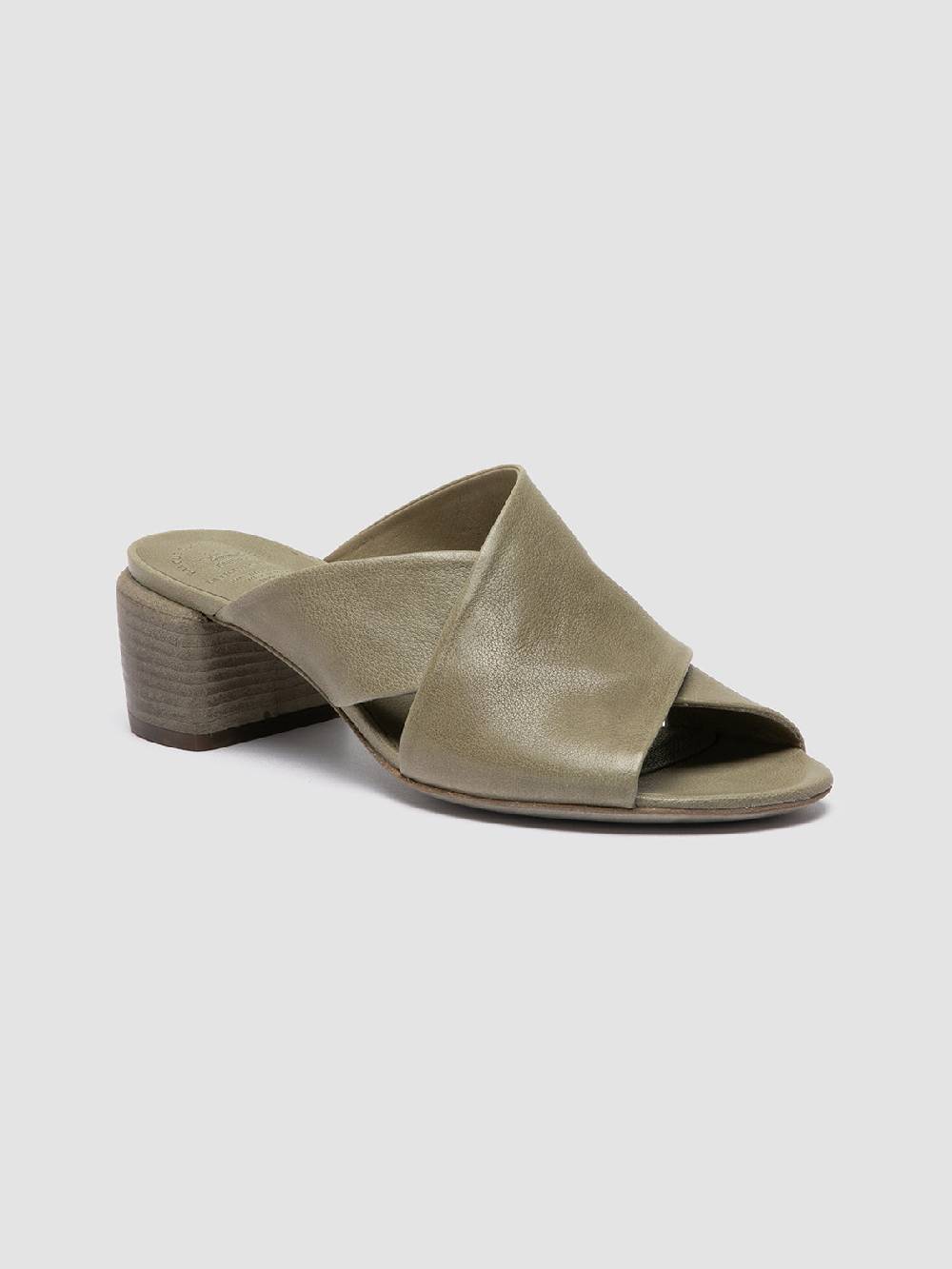 Officine Creative HADRY 007 Sandali Slide in Pelle Verde Vendite Flash