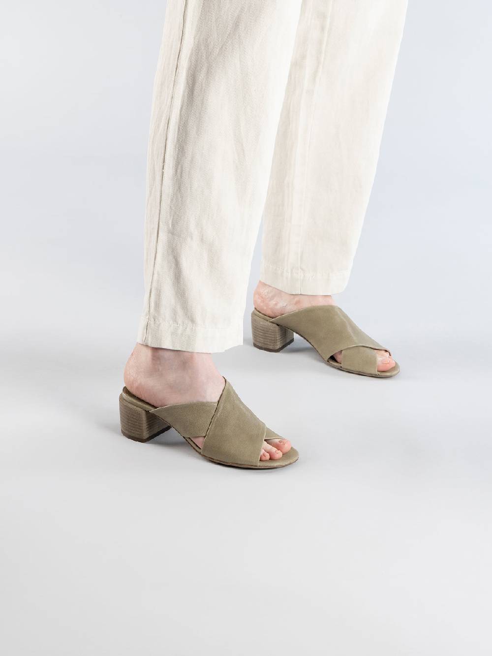 Officine Creative HADRY 007 Sandali Slide in Pelle Verde Vendite Flash
