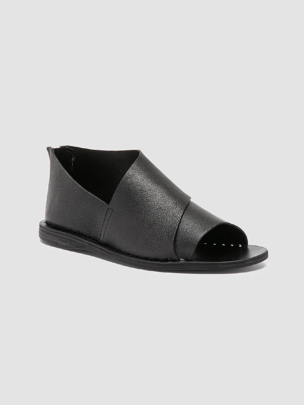Officine Creative ITACA 046 Scarpe a Punta Aperta in Pelle Nera Nuova